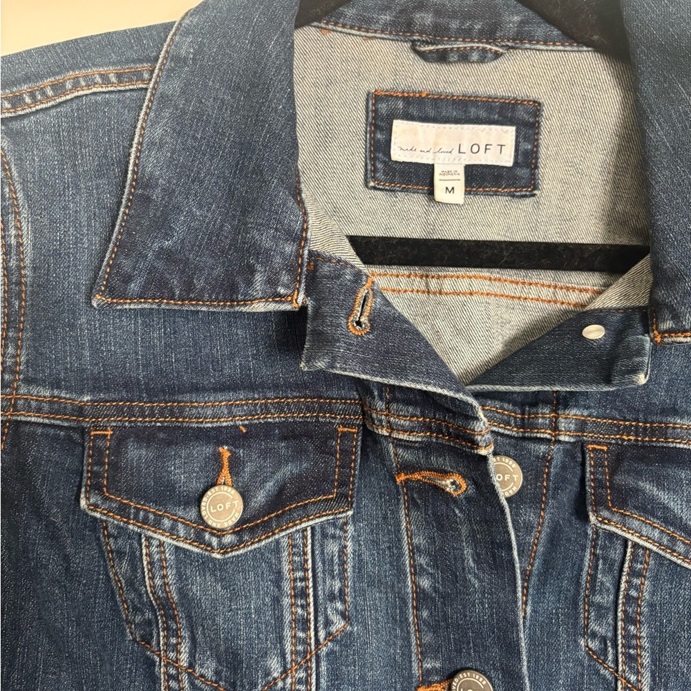 LOFT Dark Blue Jean Jacket - Picture 2 of 3